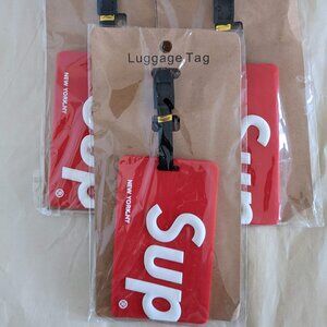 3 Red Luggage Tags 4" Silicone
